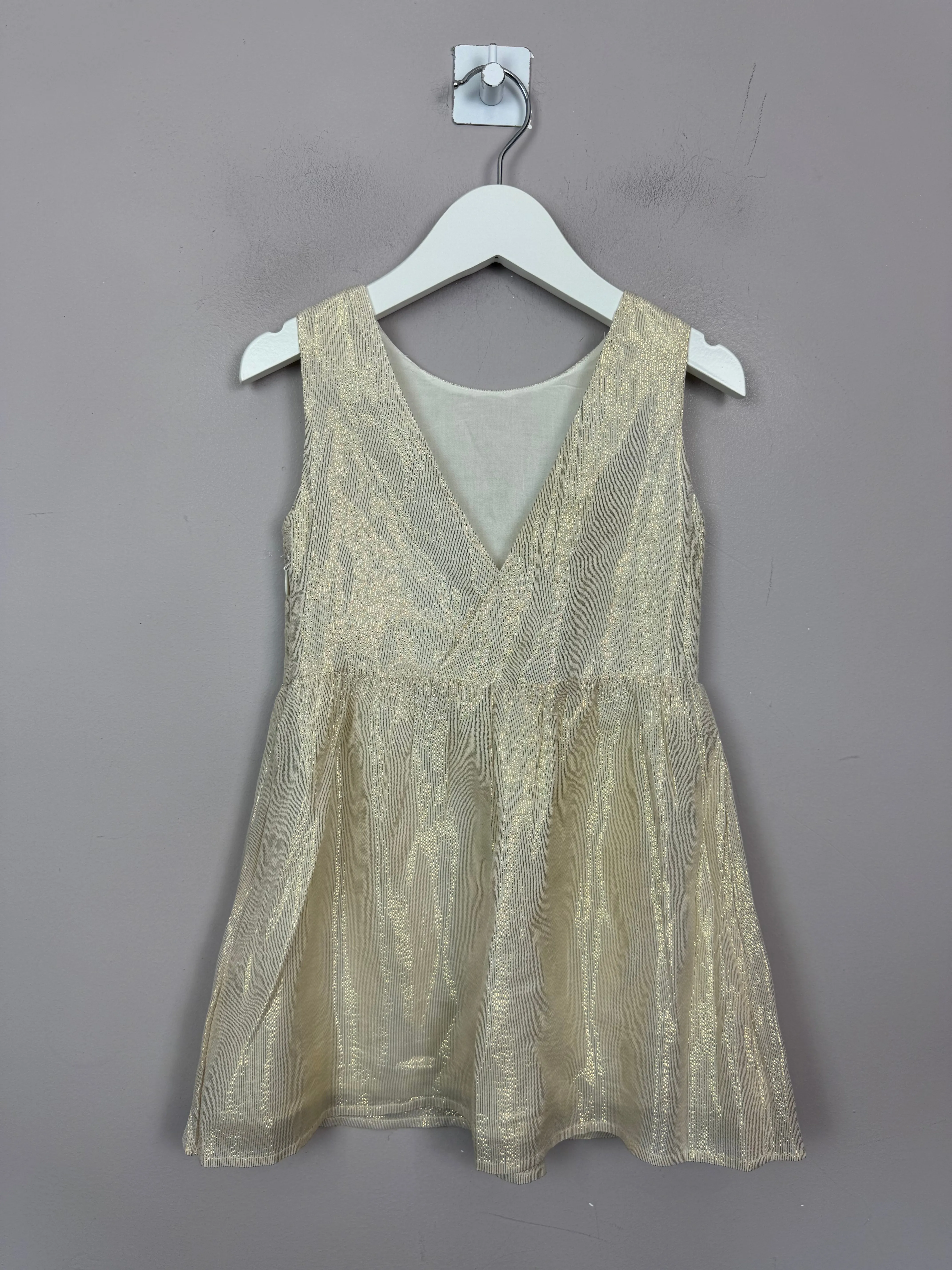 Carrement Beau Silk Gold Bow Dress 3y