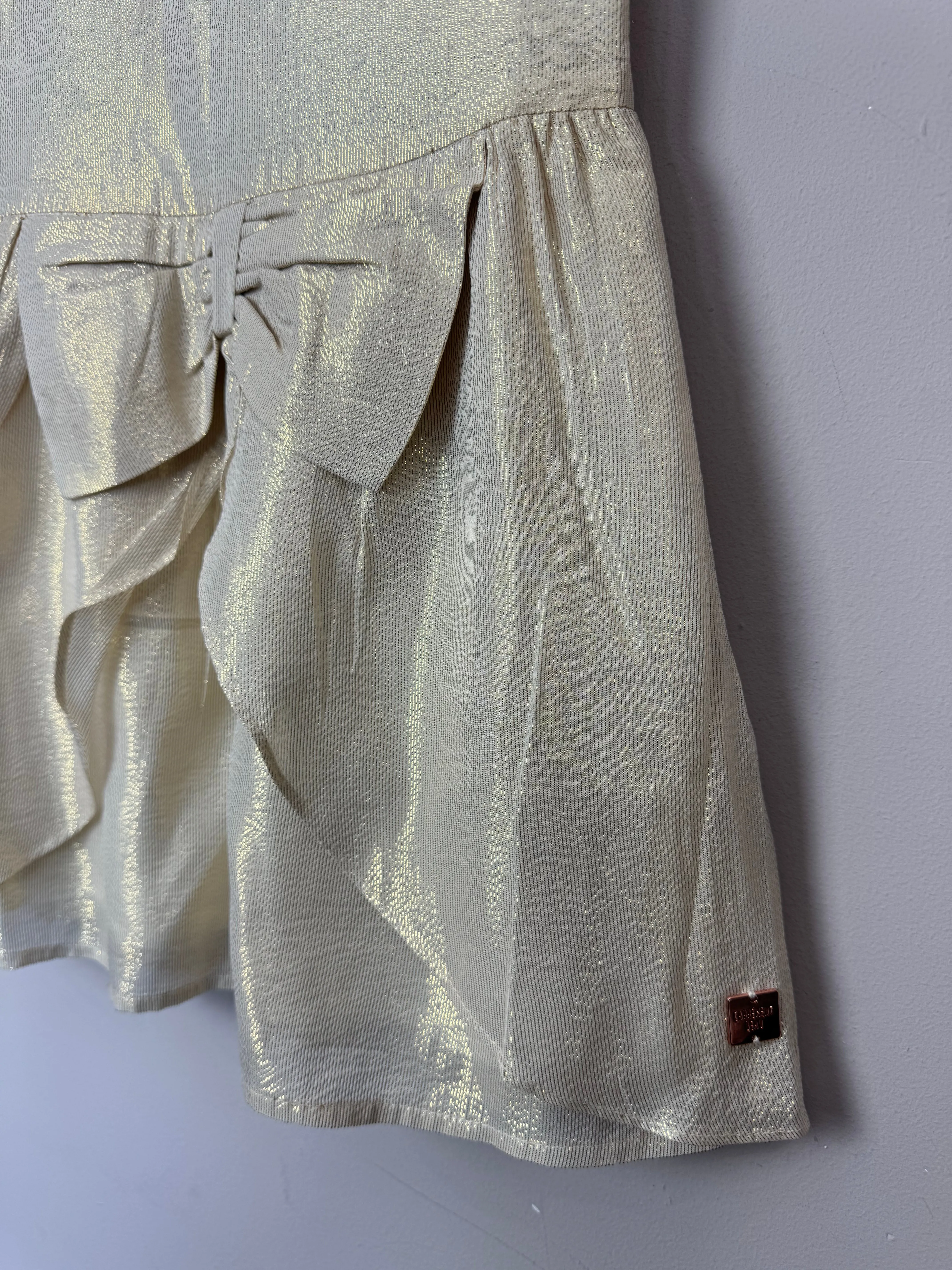 Carrement Beau Silk Gold Bow Dress 3y
