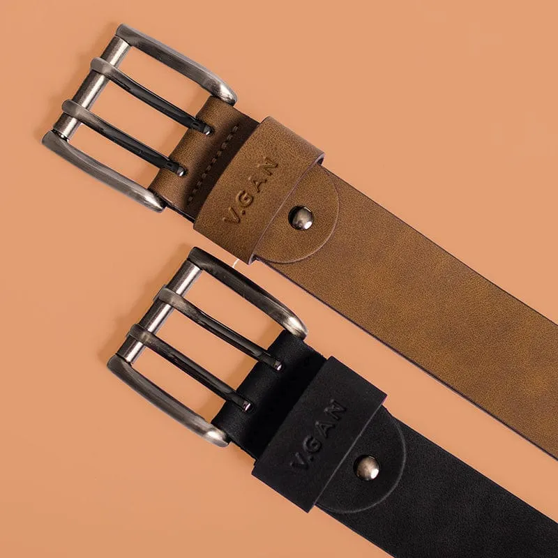 Casual Men's Vegan Leather Belt | Black