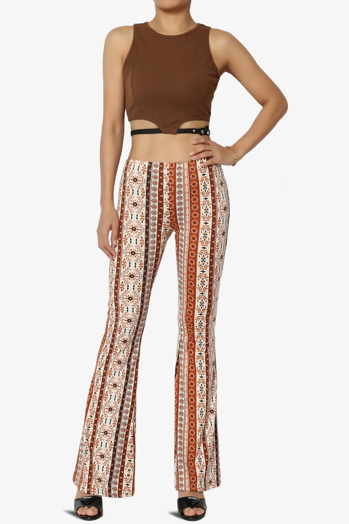 Charlotte Ribbed Crop Tank Top w Belt