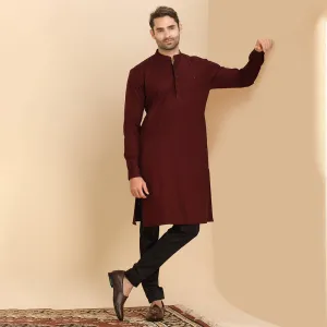 Charm Classic Maroon Plain Kurta