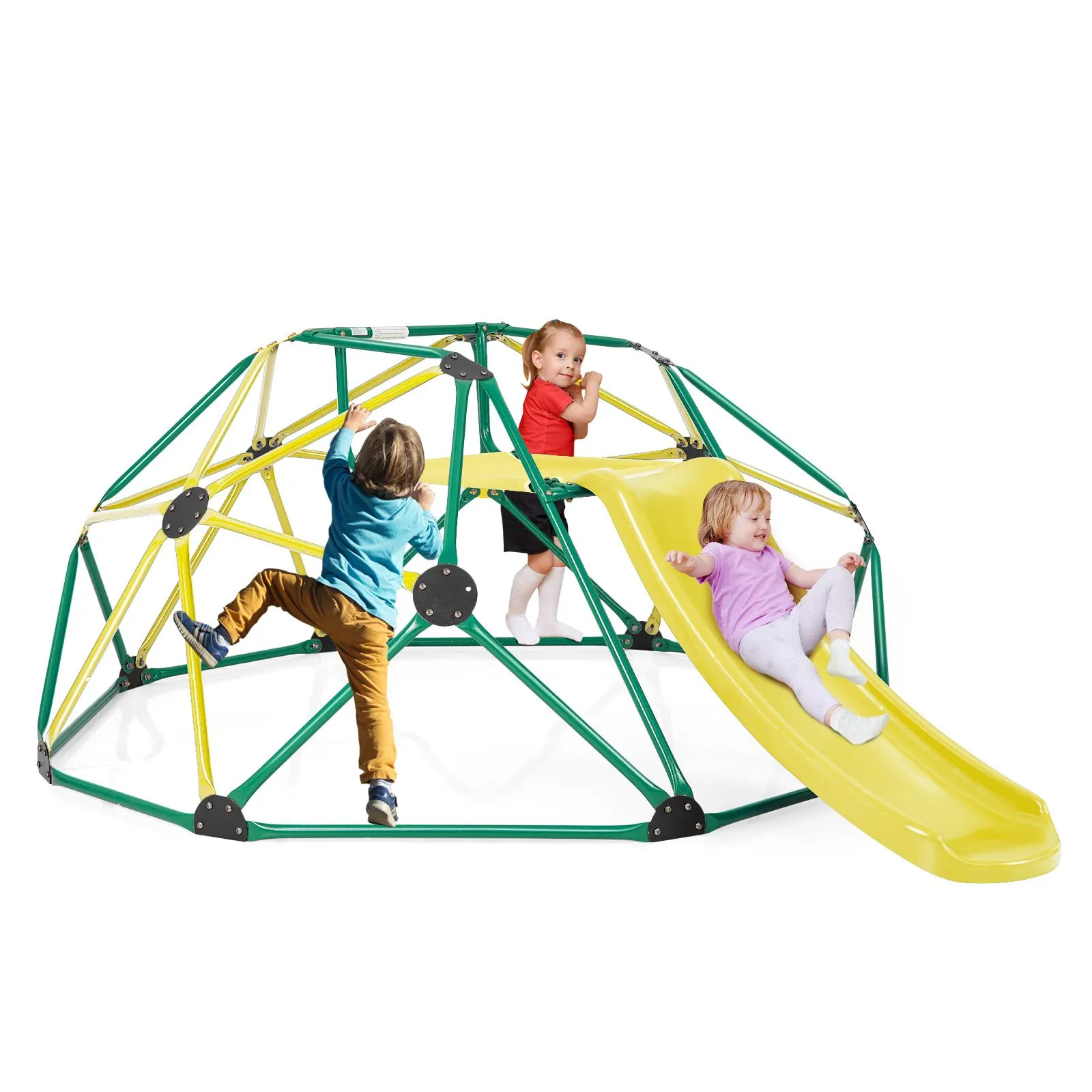 Children's XL Rust-resistant Indoor | Outdoor Montessori Climbing Frame Dome with Slide | 3-12 years