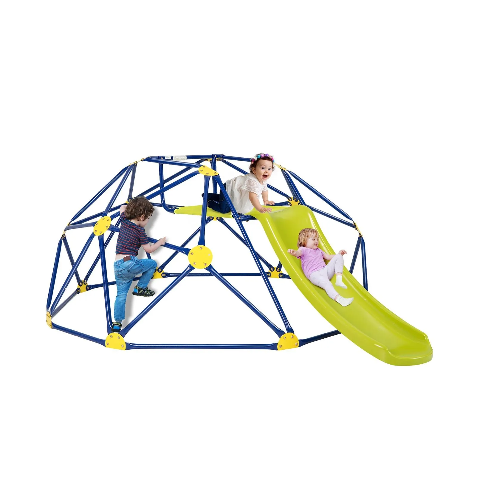 Children's XL Rust-resistant Indoor | Outdoor Montessori Climbing Frame Dome with Slide | 3-12 years