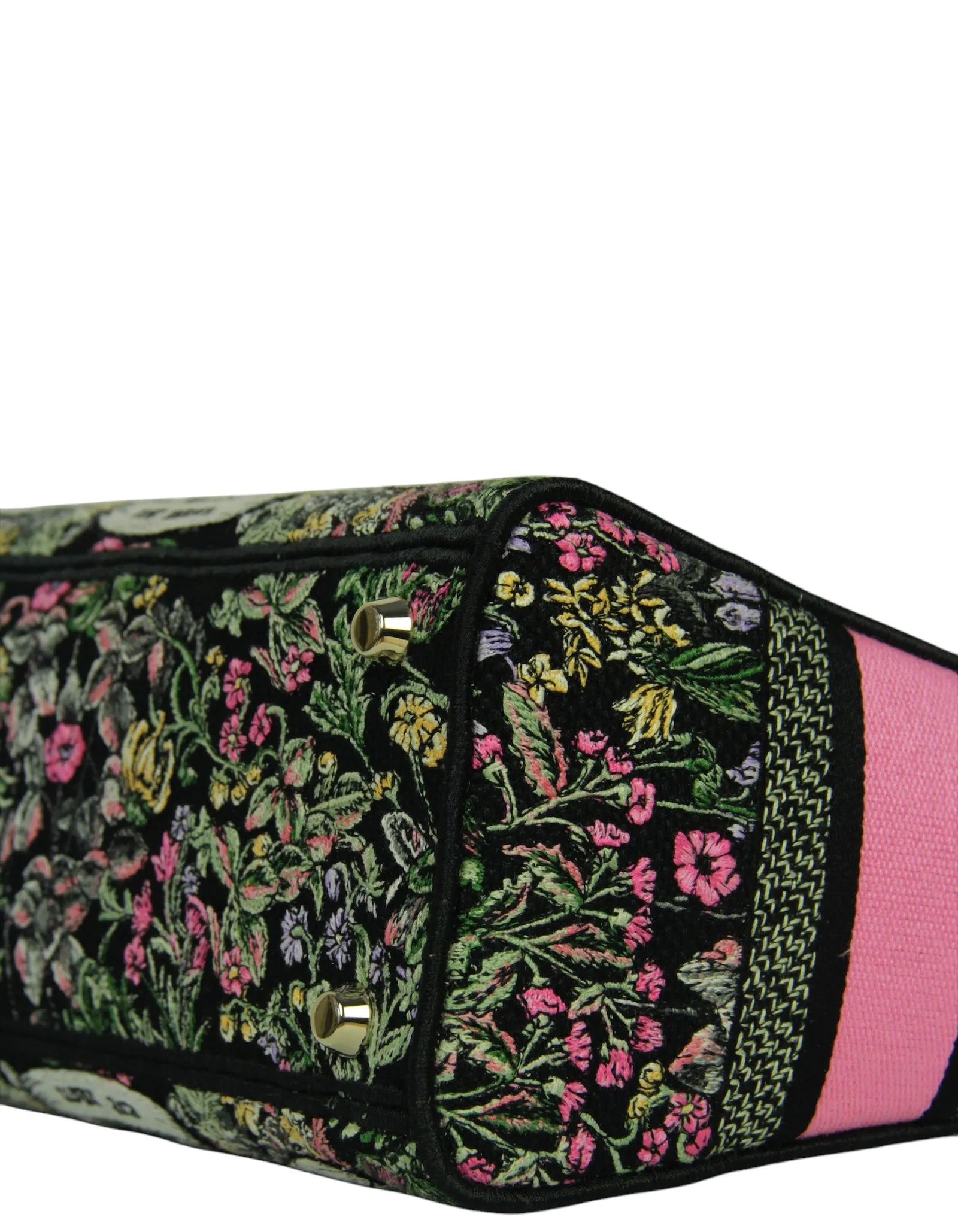Christian Dior Floral Embroidered Canvas Medium Lady D-Lite