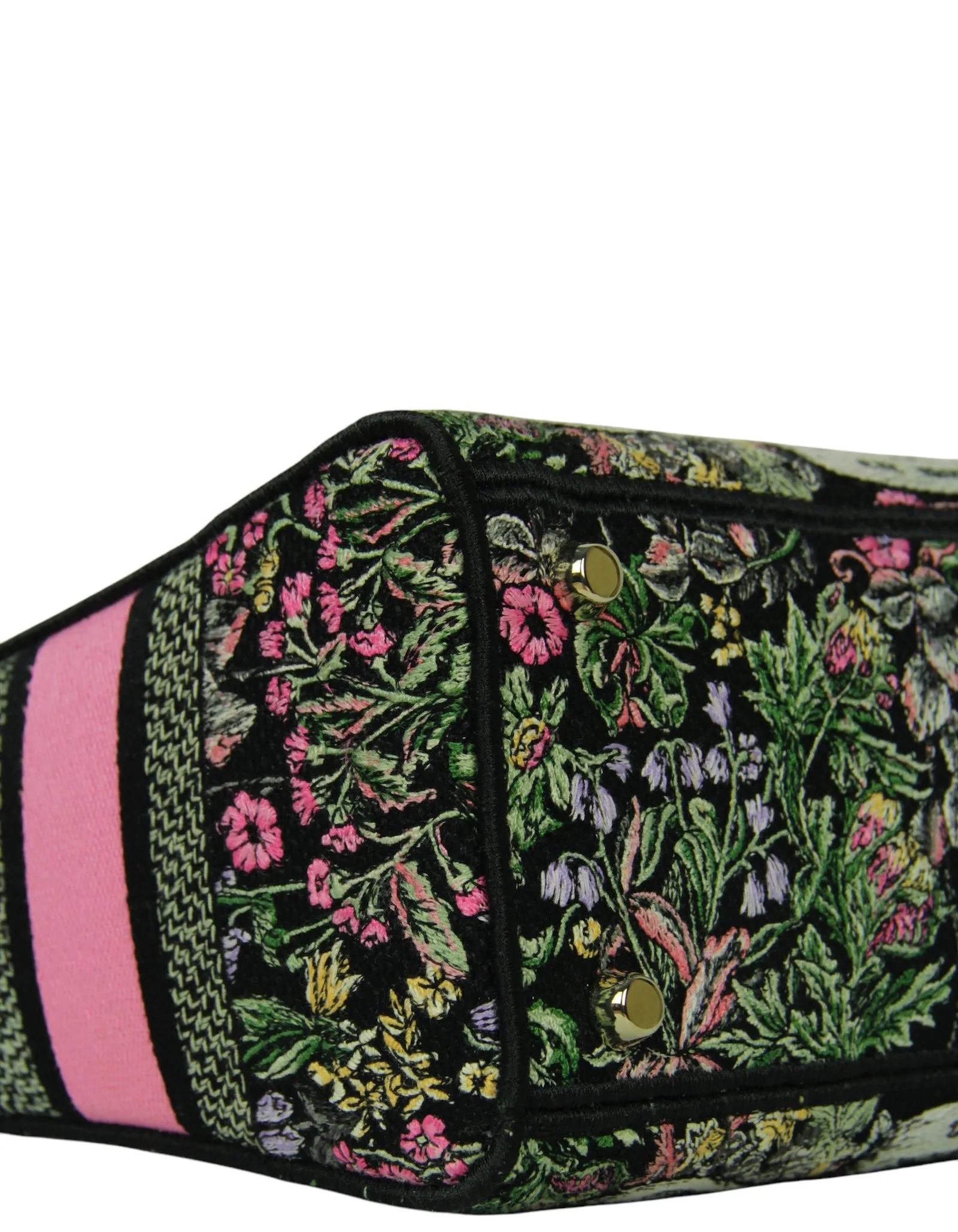 Christian Dior Floral Embroidered Canvas Medium Lady D-Lite