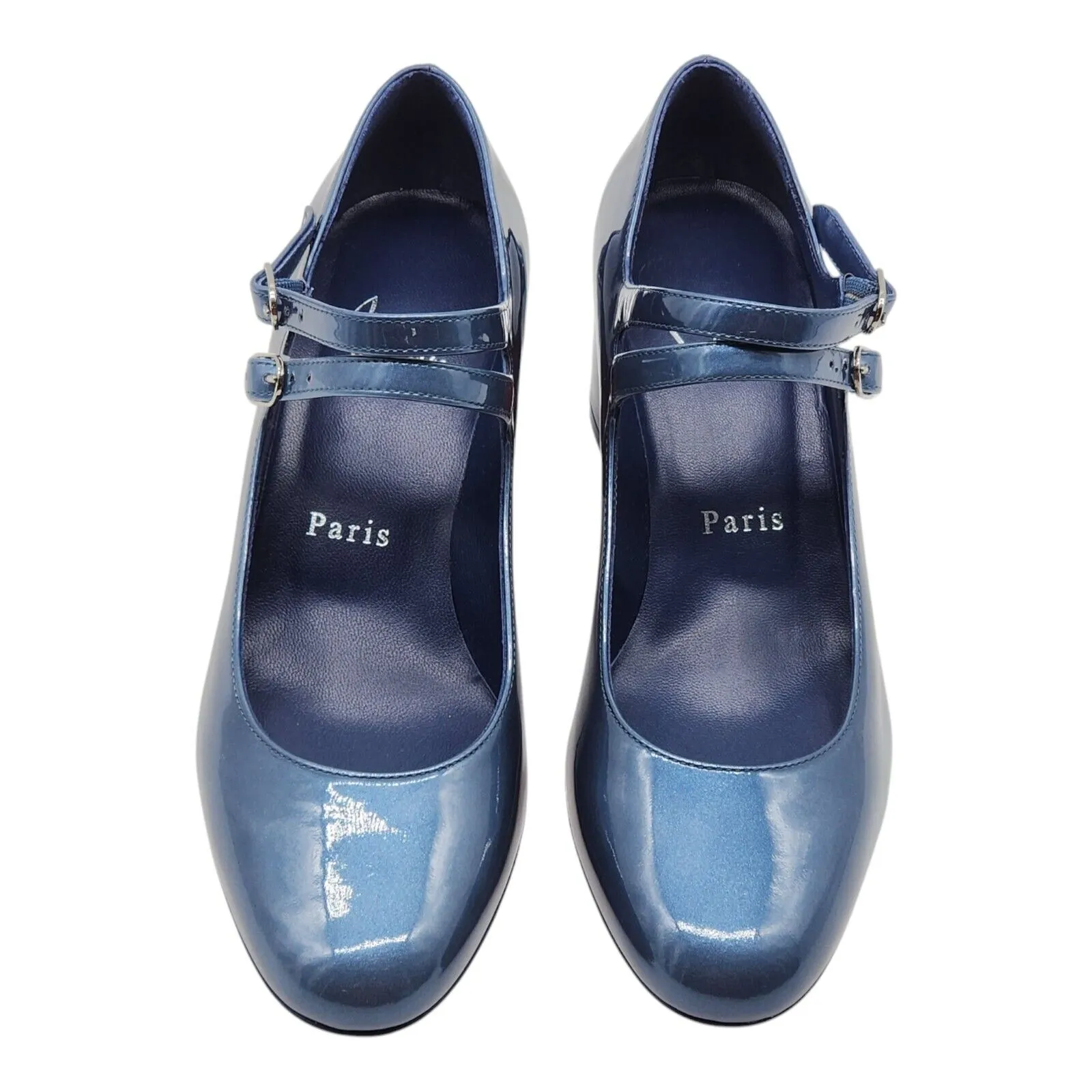 Christian Louboutin Miss Jane Pumps 55mm - Leather - Blue - 36.5