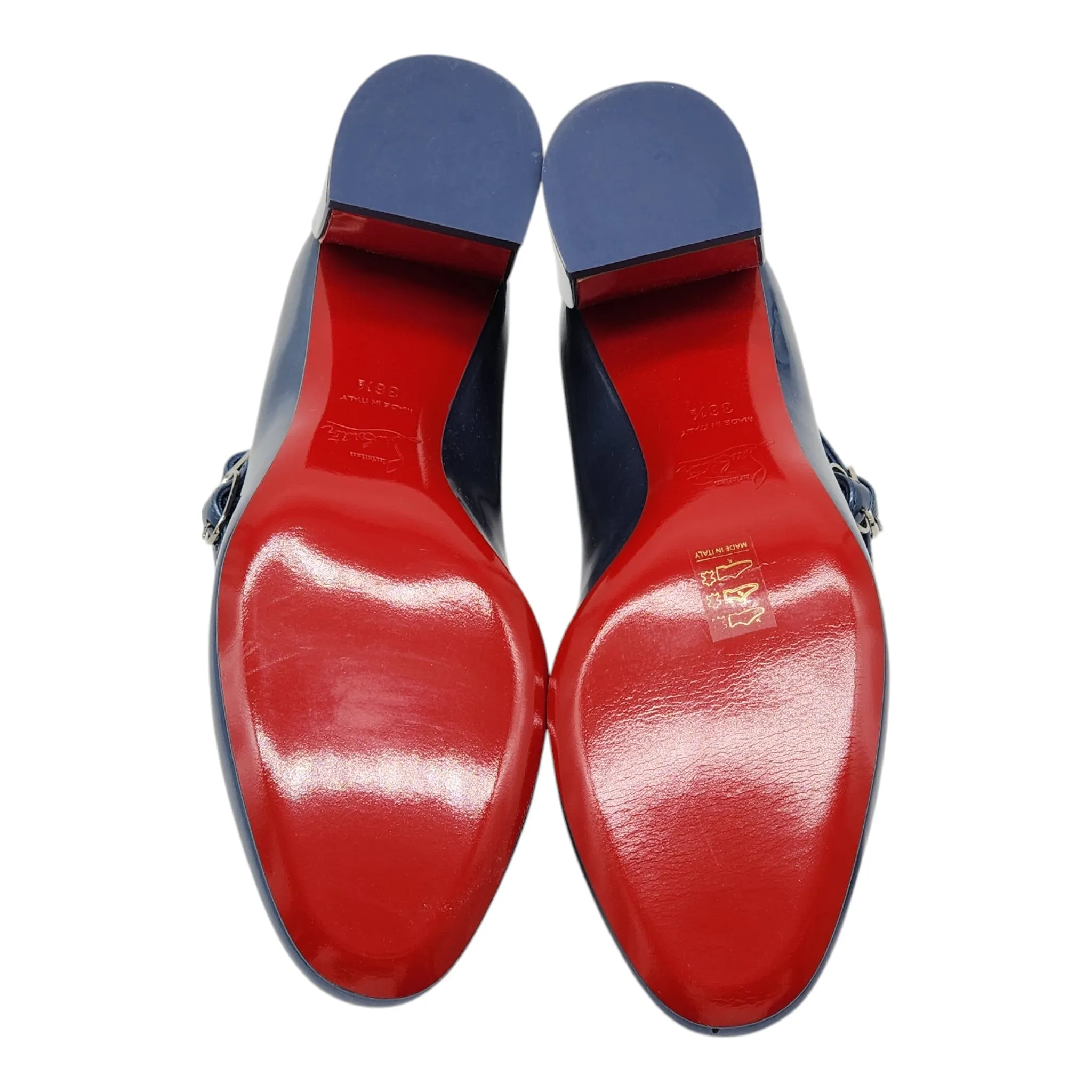 Christian Louboutin Miss Jane Pumps 55mm - Leather - Blue - 36.5