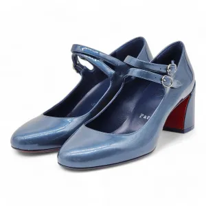 Christian Louboutin Miss Jane Pumps 55mm - Leather - Blue - 36.5