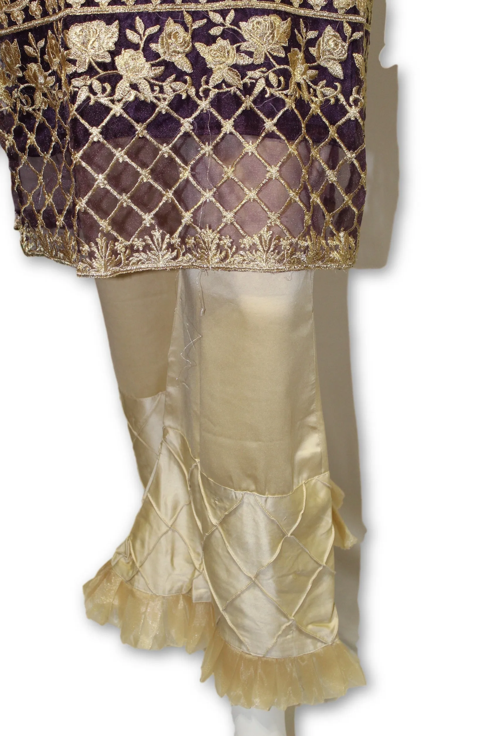 D11 Pakistani Indian Women Embroidered Organza Formal Dress