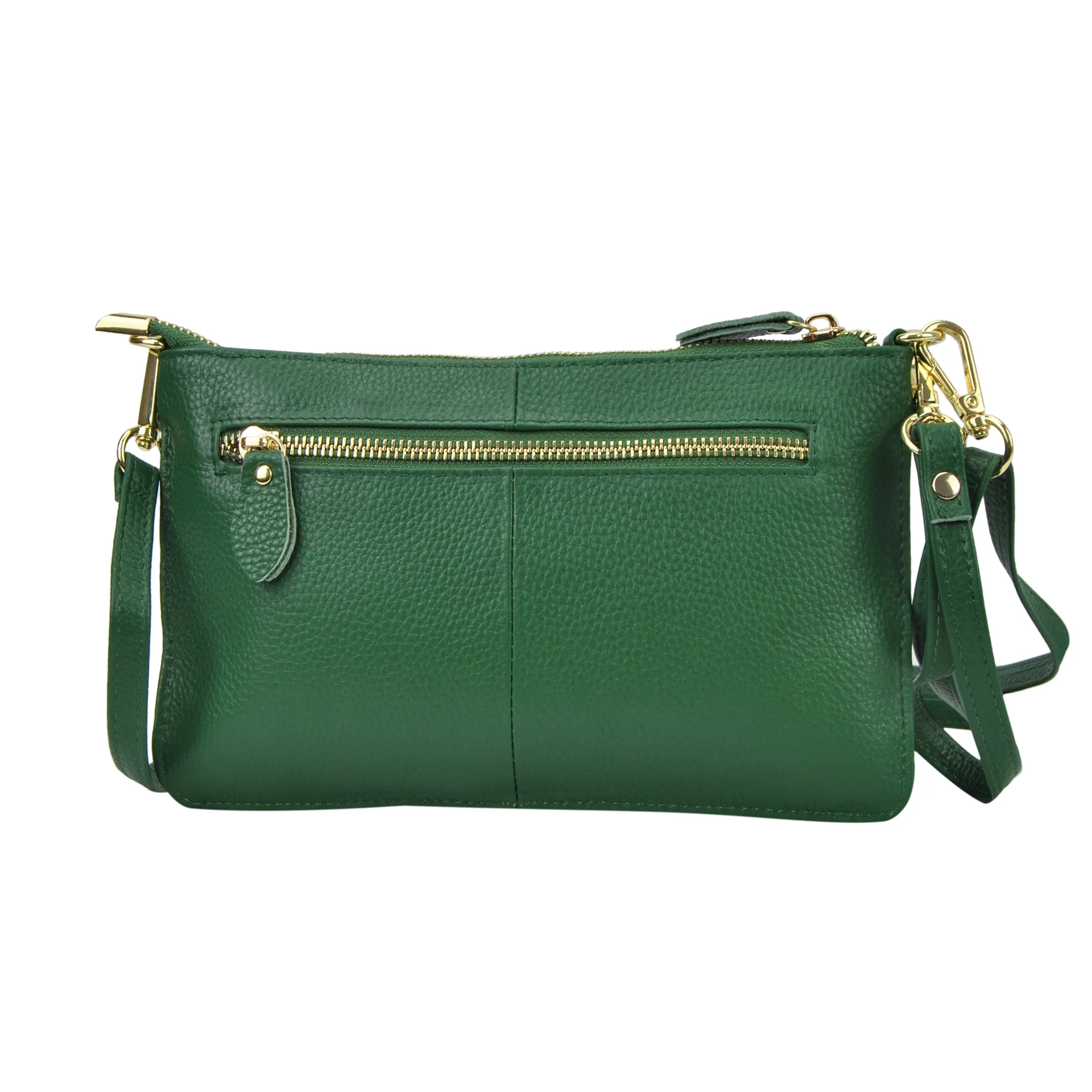 Dark Green NGIL Genuine Leather Wristlet Crossbody Bag