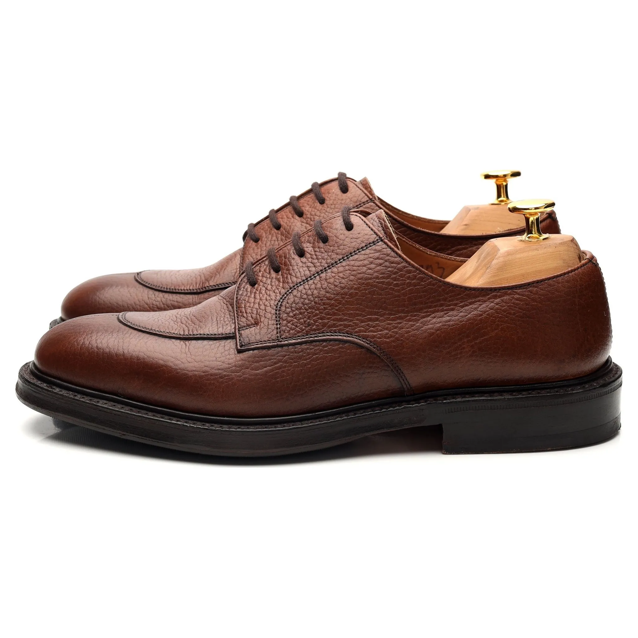 'Dartmoor' Brown Grain Leather Split Toe Derby UK 6.5 F