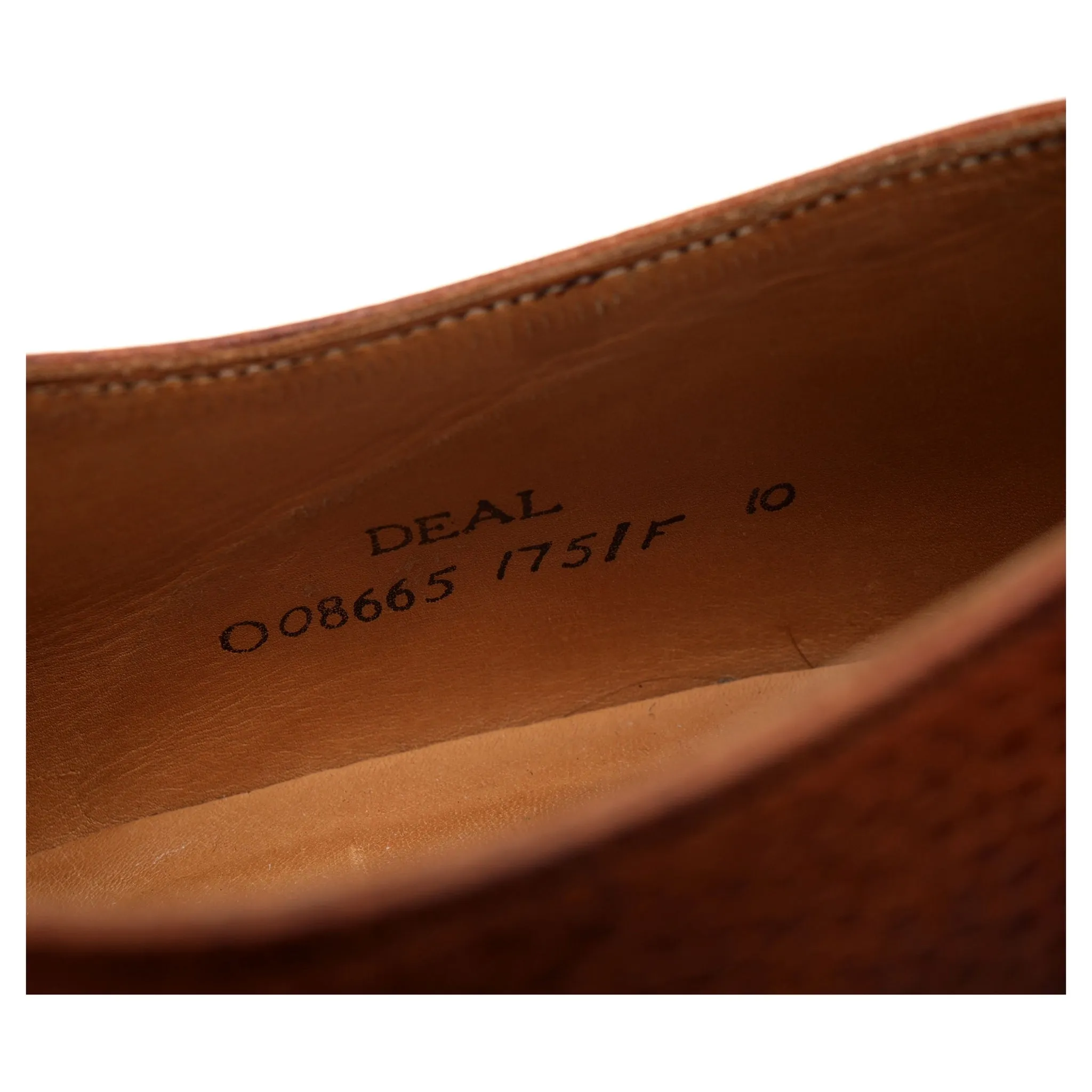 'Deal' Tan Brown Grain Leather Derby UK 10 F