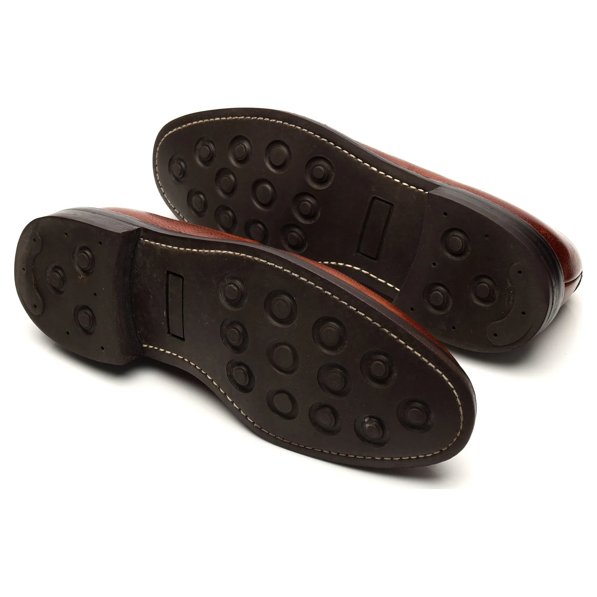 'Deal' Tan Brown Grain Leather Derby UK 10 F