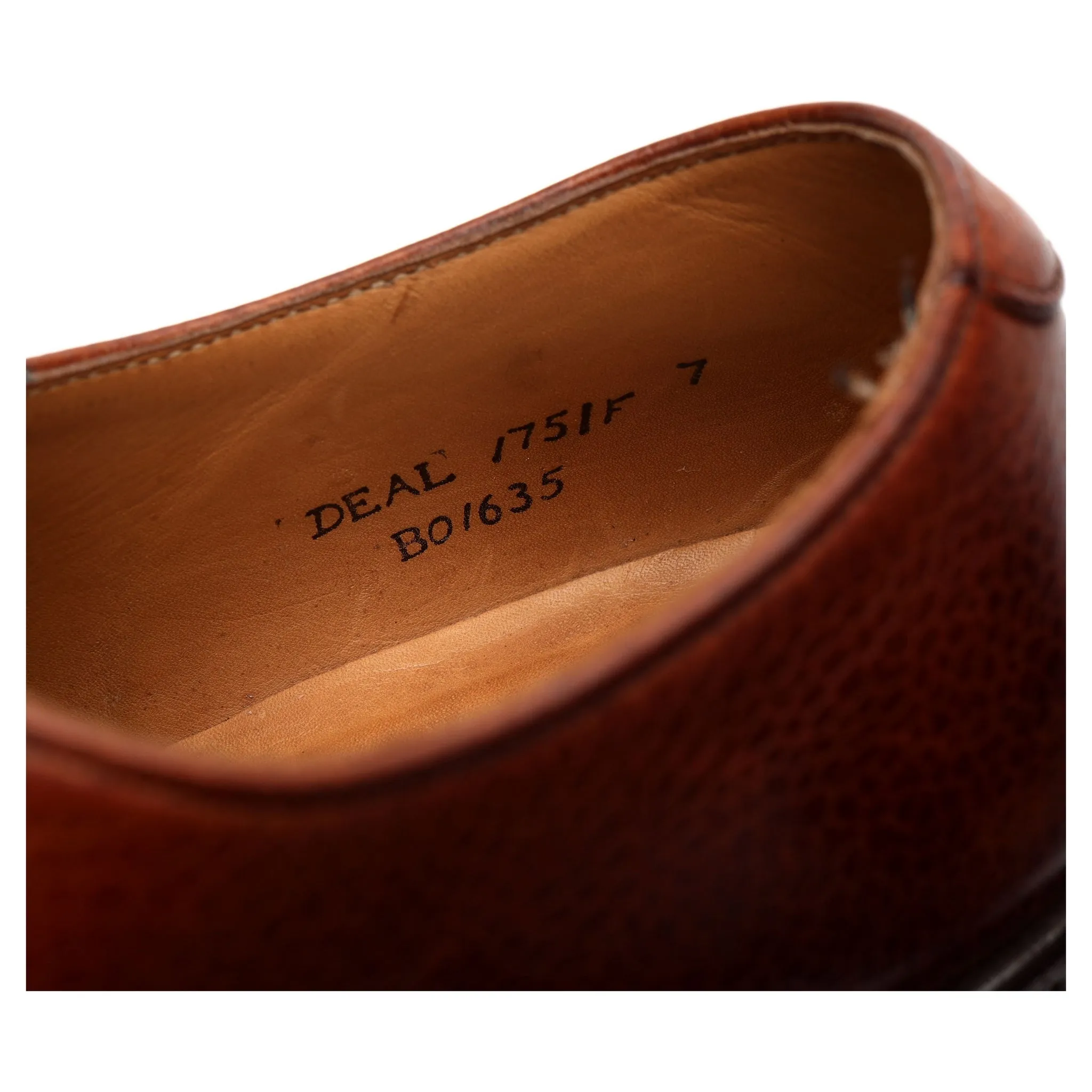 'Deal' Tan Brown Grain Leather Derby UK 7 F
