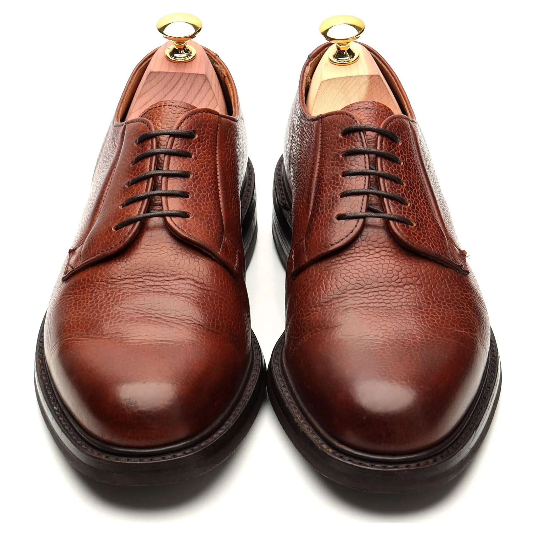 'Deal' Tan Brown Grain Leather Derby UK 7 F