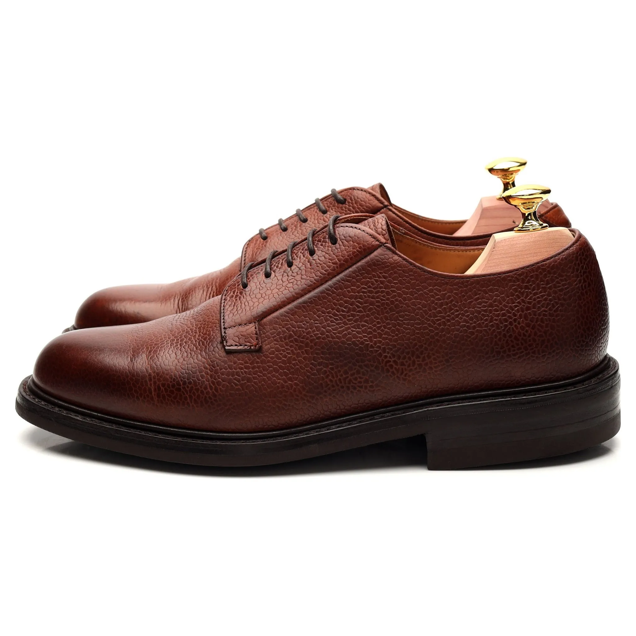 'Deal' Tan Brown Grain Leather Derby UK 7 F