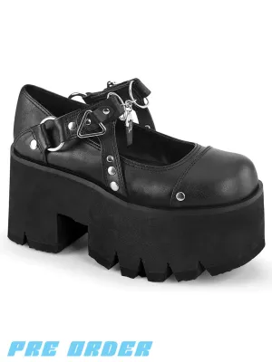 DEMONIA ASHES-33 - BLACK VEGAN LEATHER ✰ PRE ORDER ✰