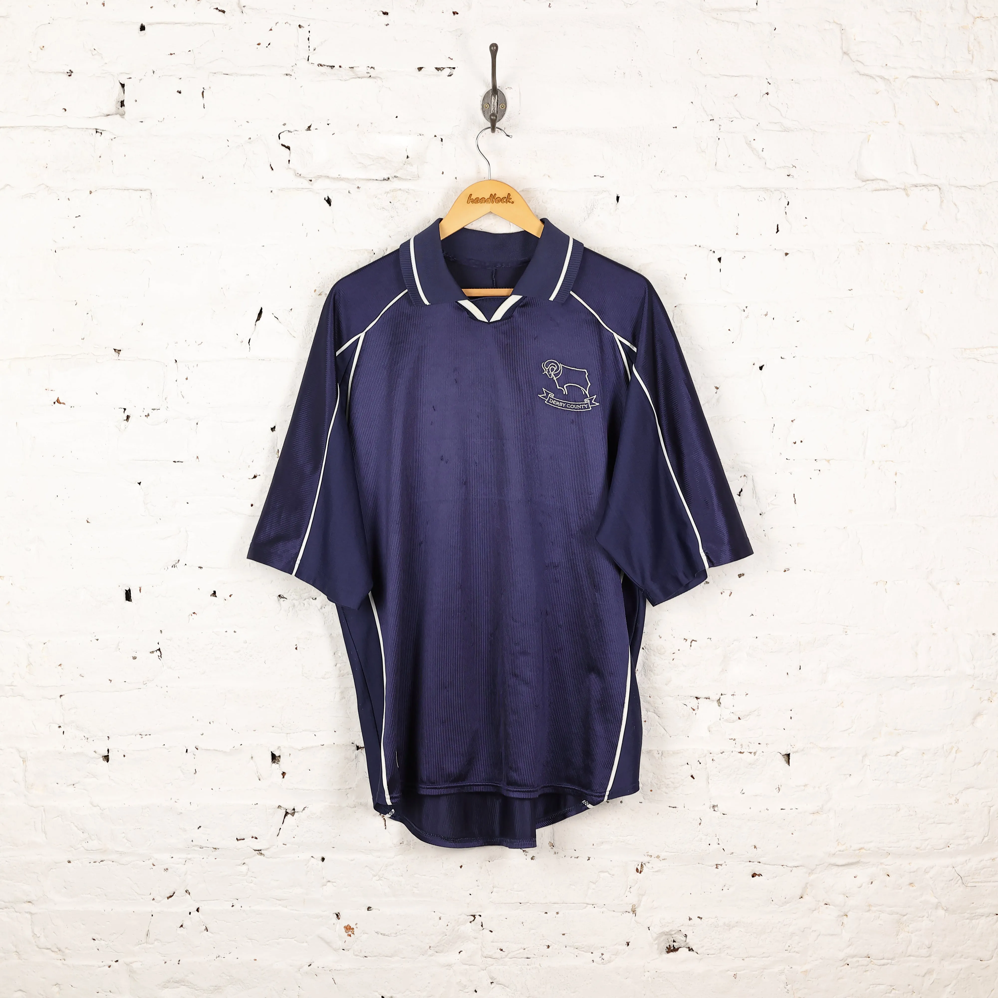 Derby County 2000 Puma Away Football Shirt - Blue - L