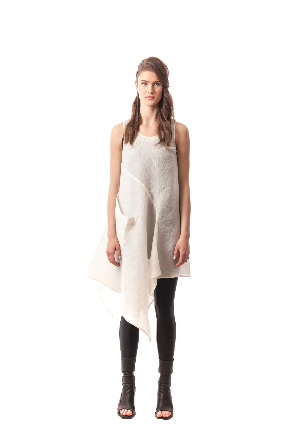 Diamante Origami Dress Crinkle Silk Organza