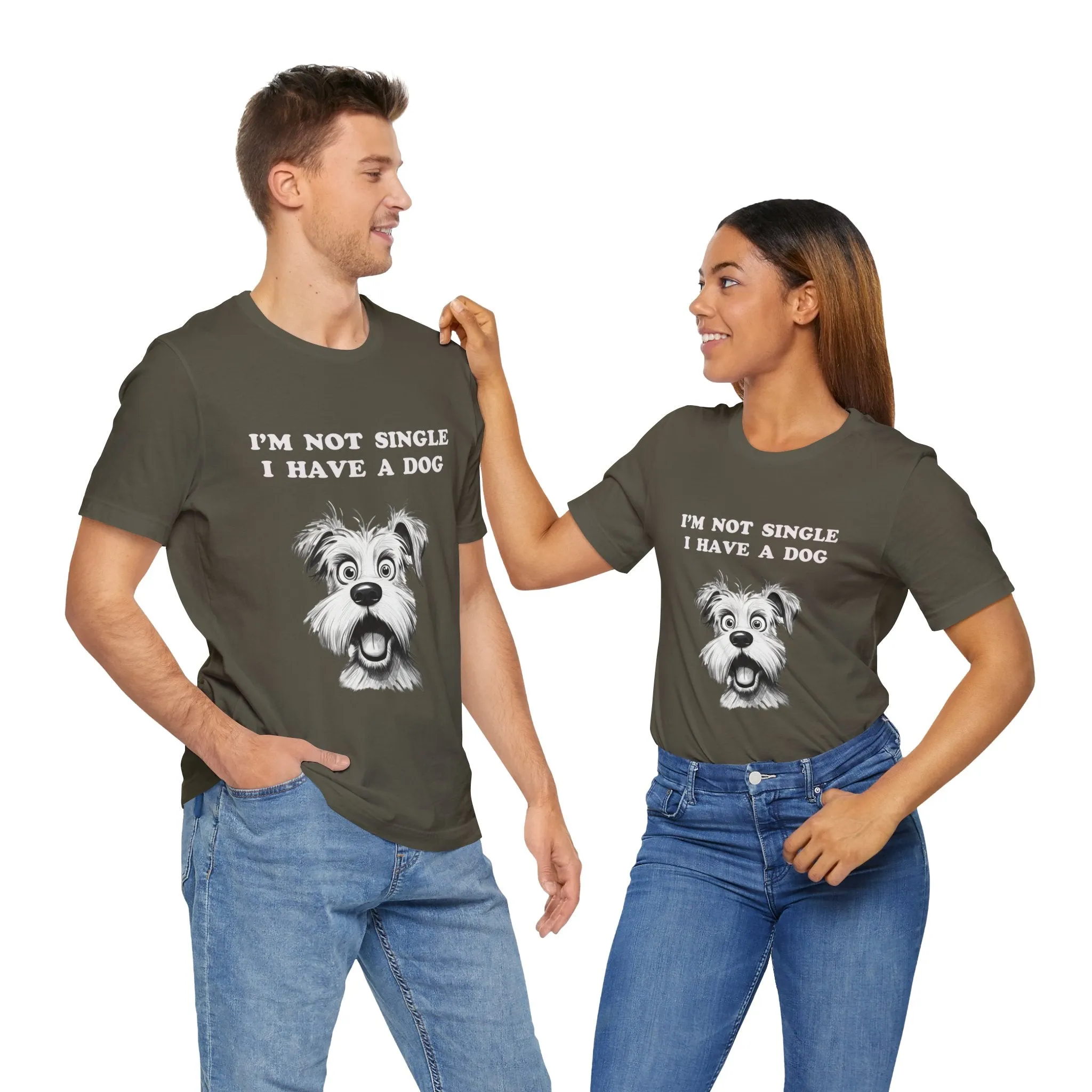 Dog Lover Unisex Tee - I'M NOT SINGLE I HAVE A DOG - 16 Color Choices - Sizes to 3 XL