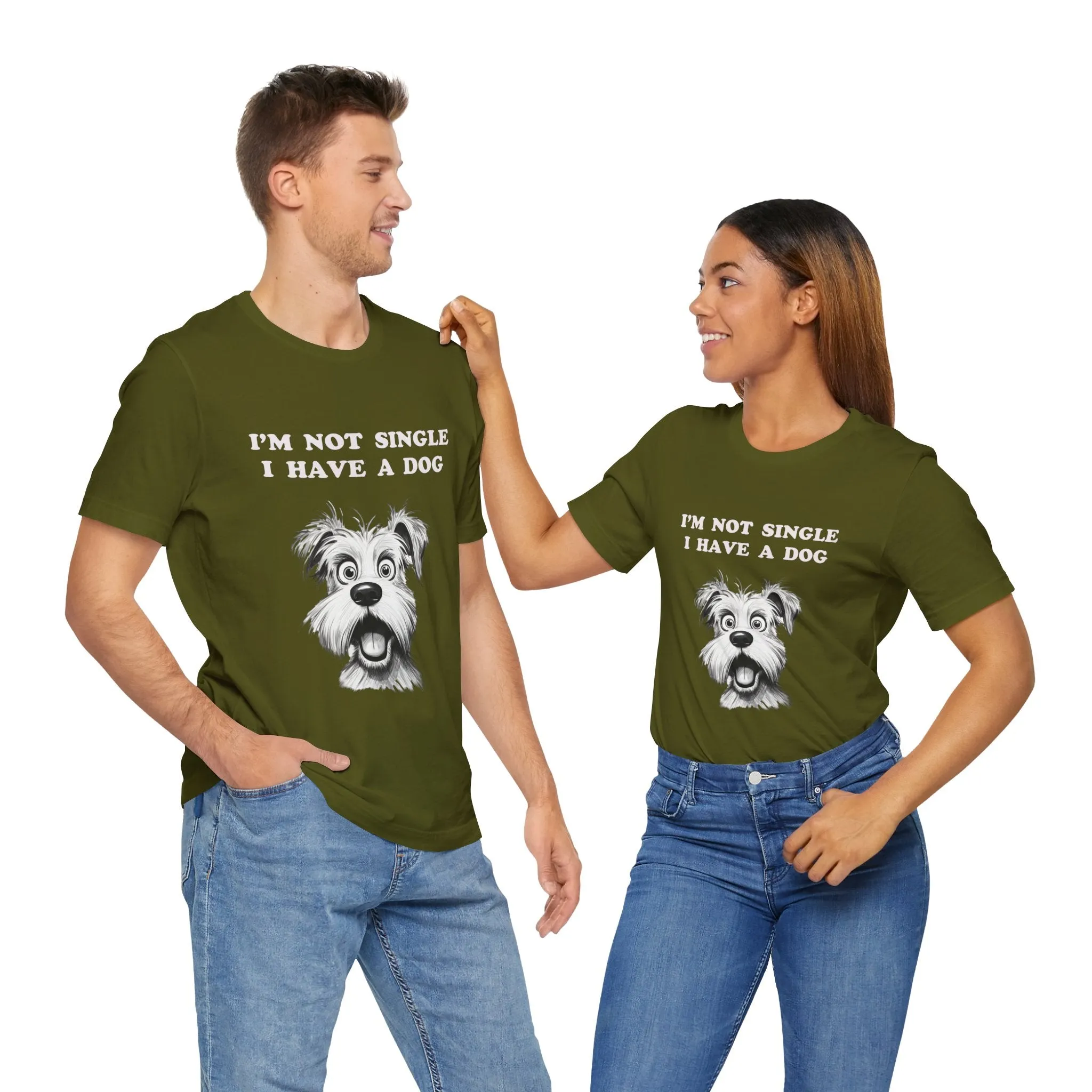 Dog Lover Unisex Tee - I'M NOT SINGLE I HAVE A DOG - 16 Color Choices - Sizes to 3 XL