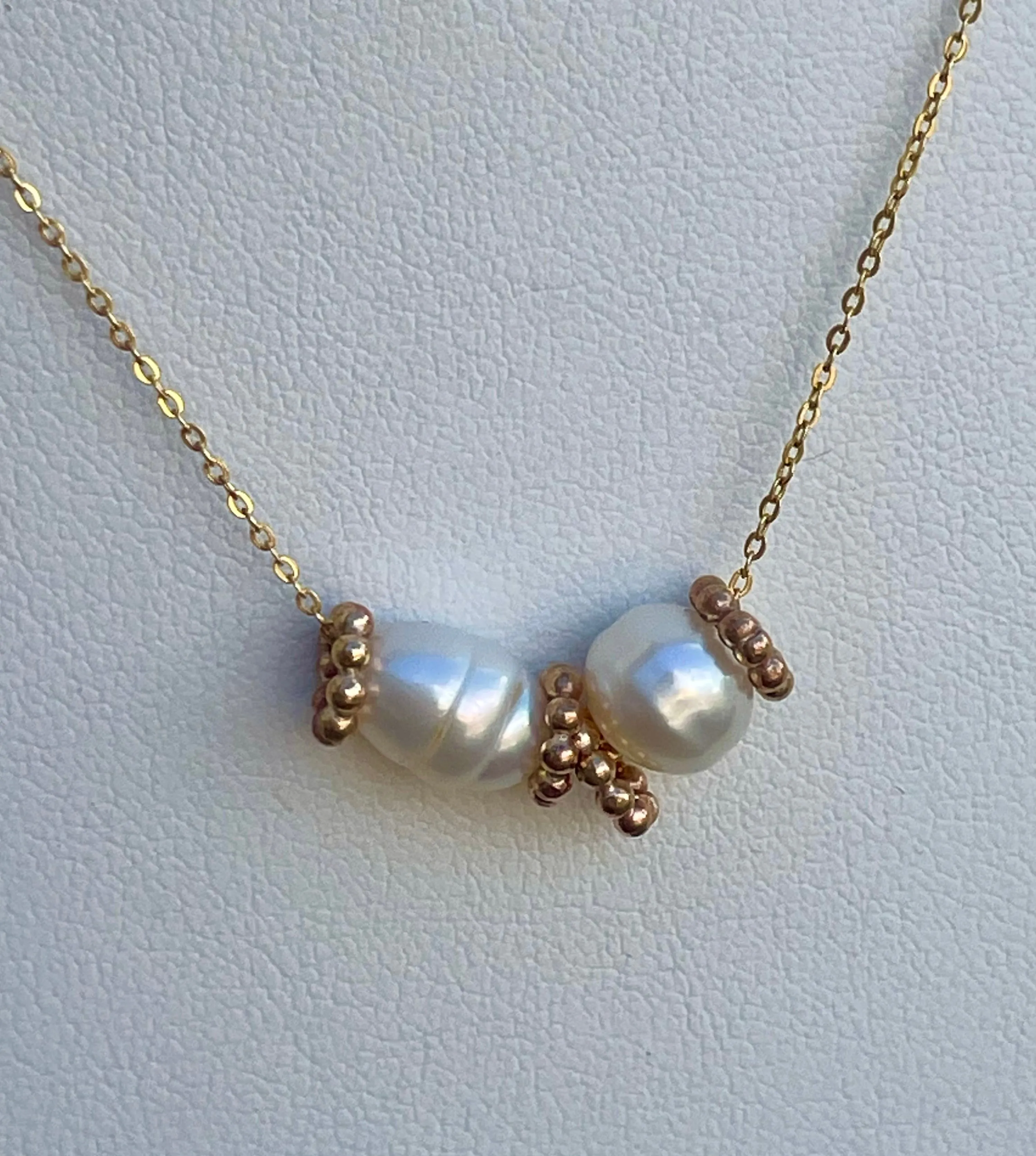 Double Pearl Slide Necklace