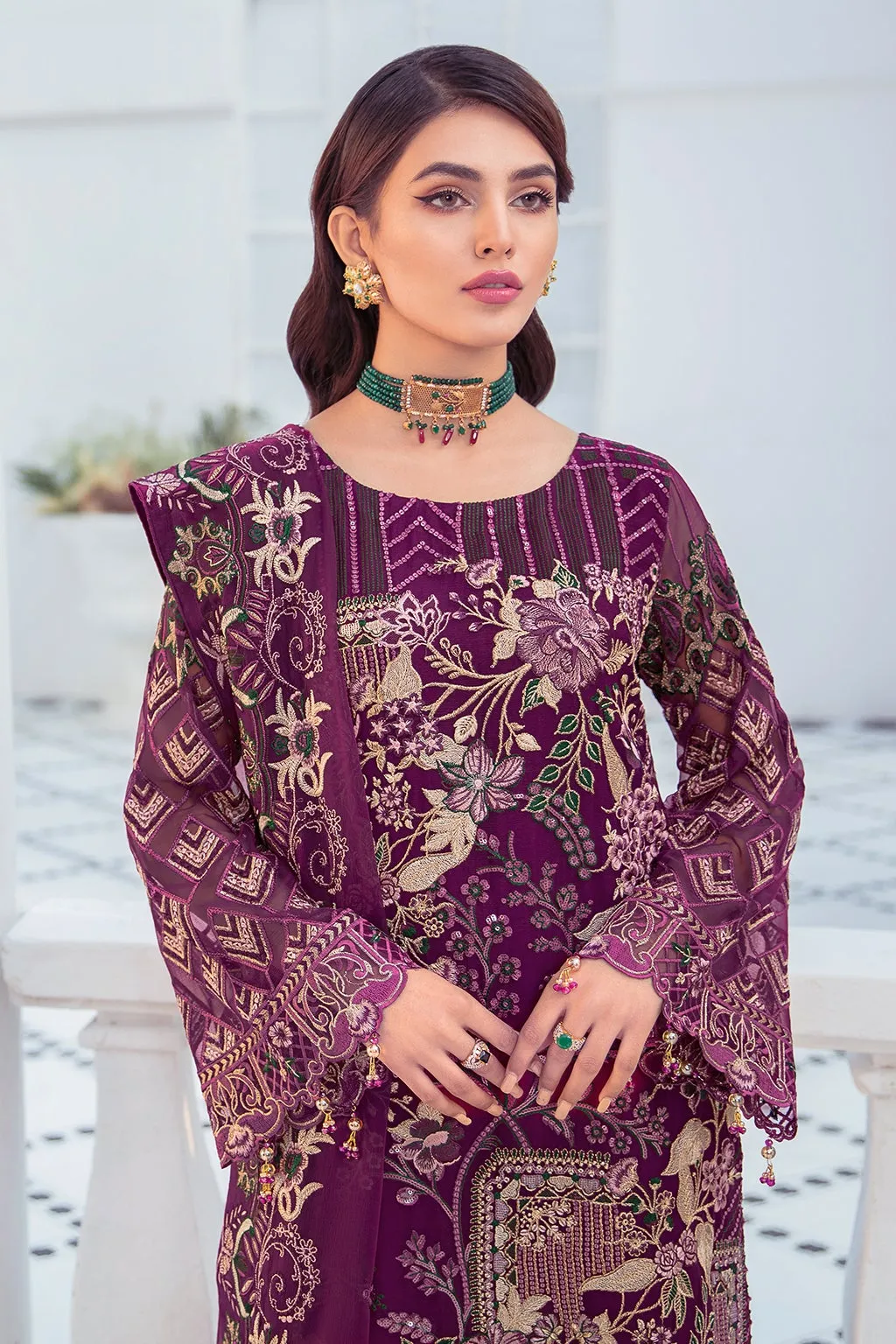 Elegant Designer Kameez Salwar in Purple Shade #PF371