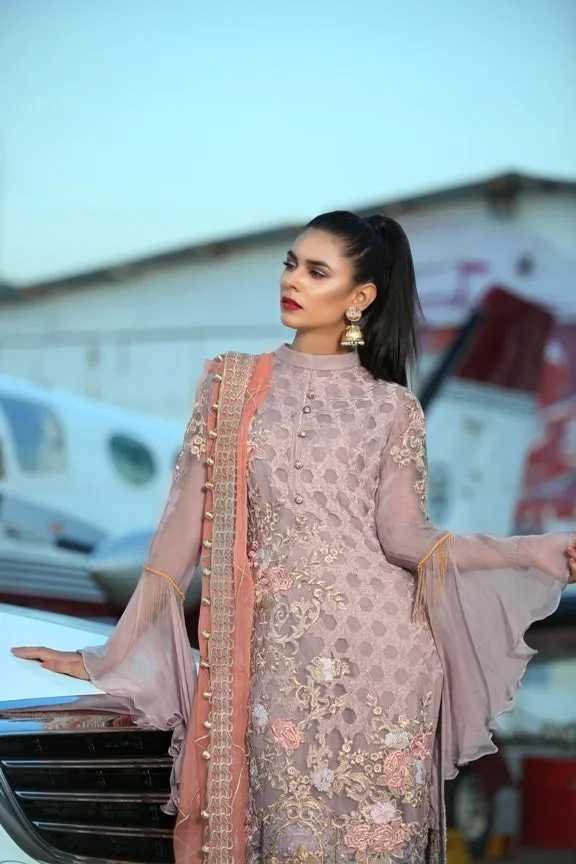 Elegant Eid Dress in Soft lavender Color # C2044