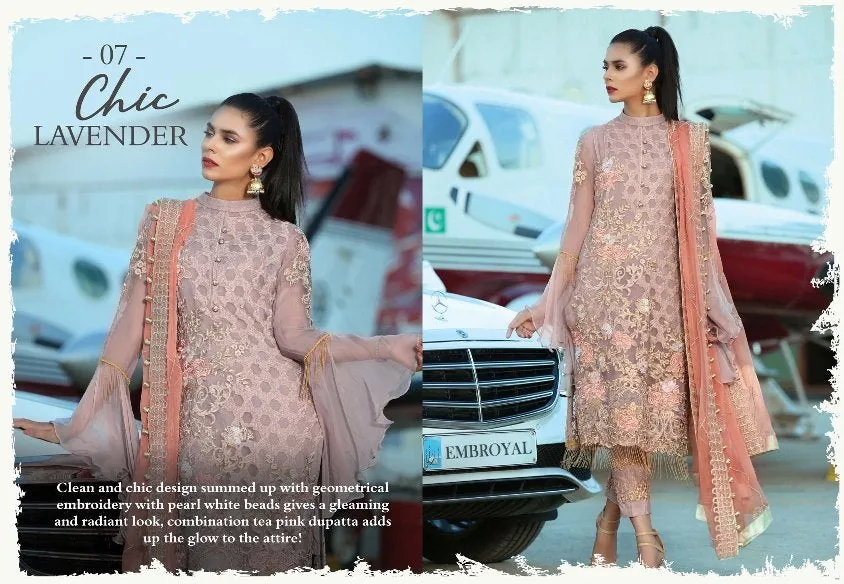 Elegant Eid Dress in Soft lavender Color # C2044