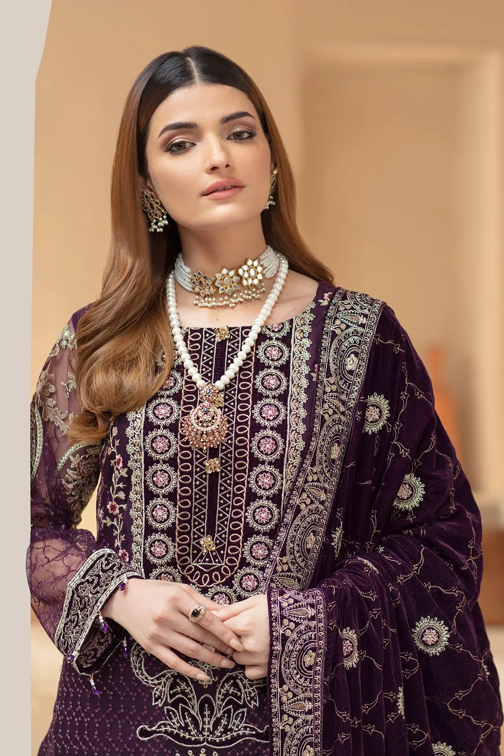 Elegant Party Wear Salwar Kameez in Violet Shade #PF277