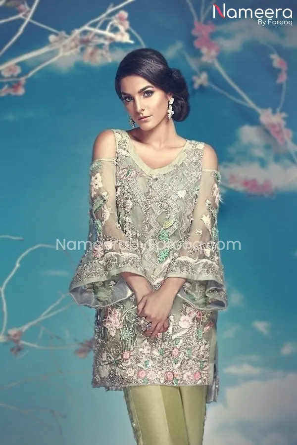 Elegant Pistachio Pakistani Engagement Outfits #PN423