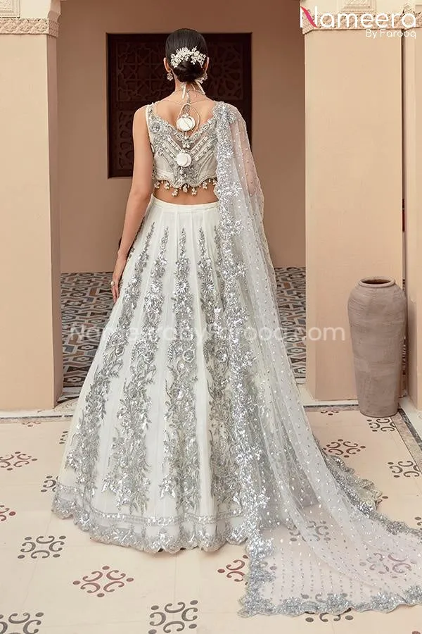 Elegant White Lehenga Choli By Designer 2021 #PF222
