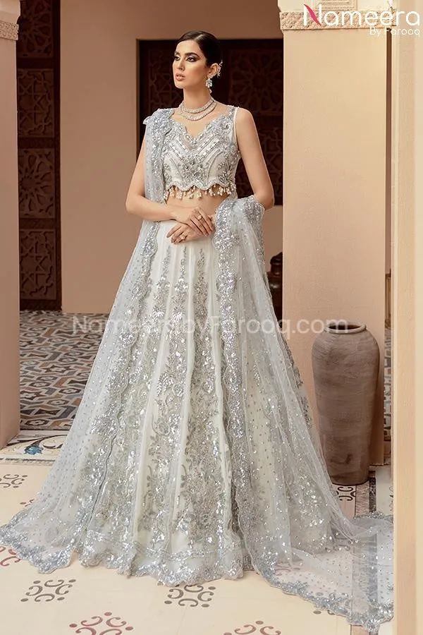Elegant White Lehenga Choli By Designer 2021 #PF222