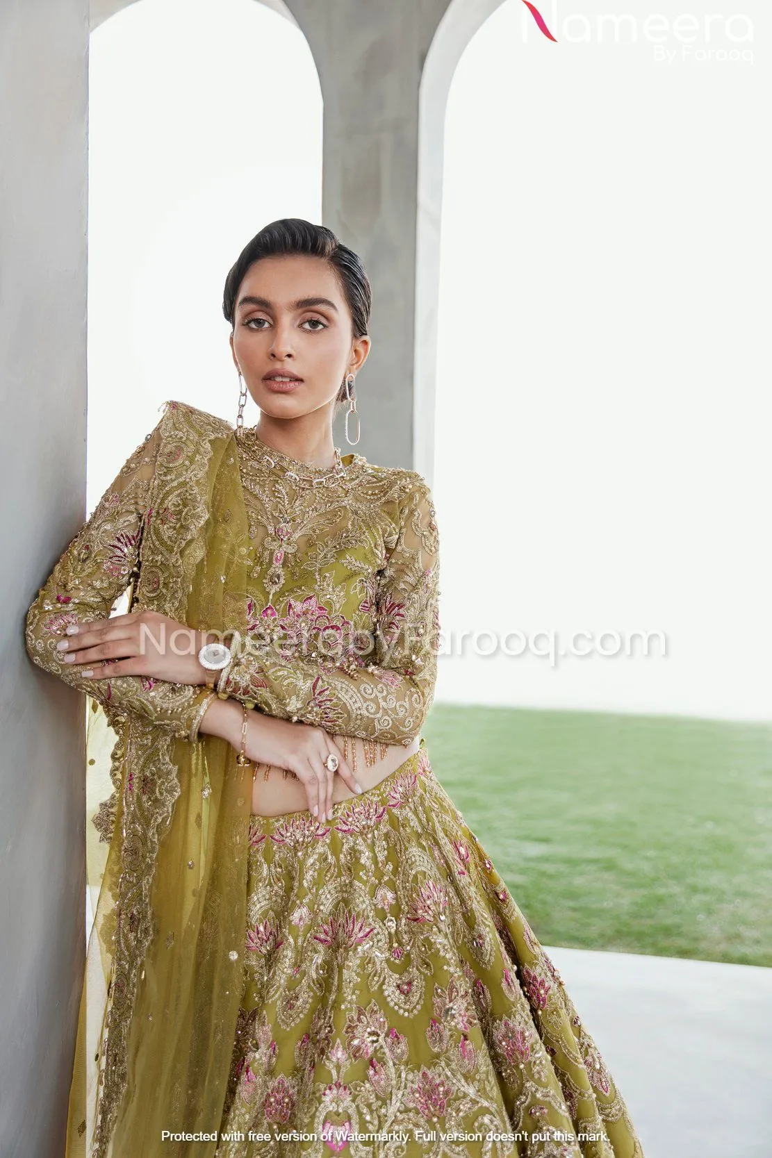 Embellished Organza Lehenga Choli Dress Online #PN107