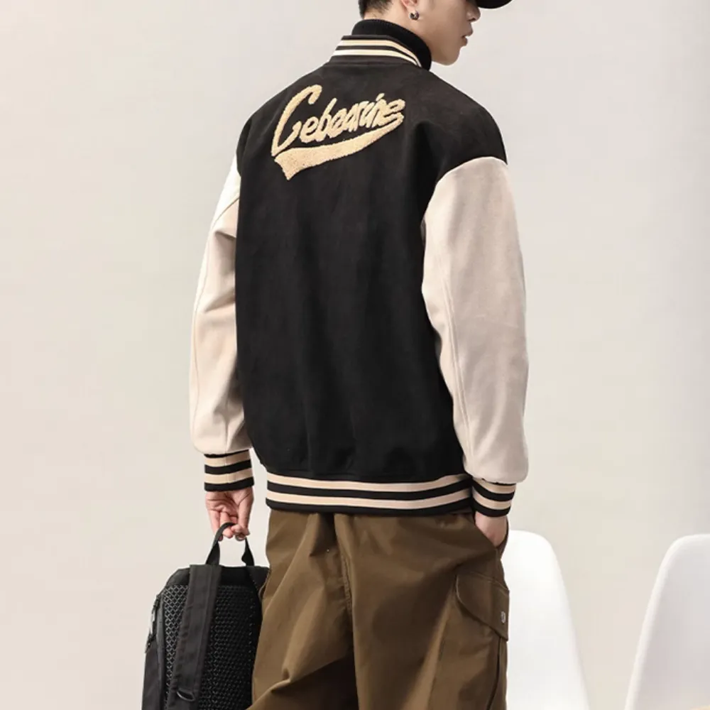 Embroidered Monogram Flocked Suede Jacket