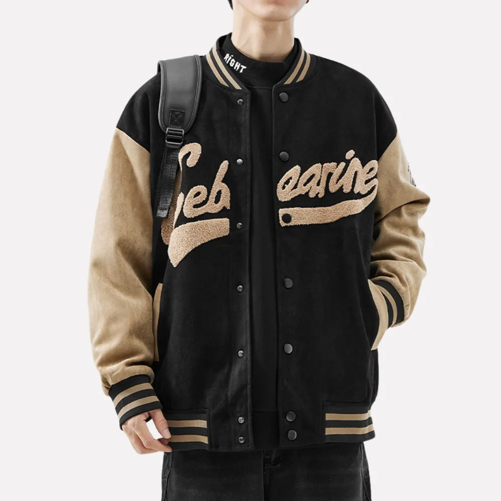 Embroidered Monogram Flocked Suede Jacket