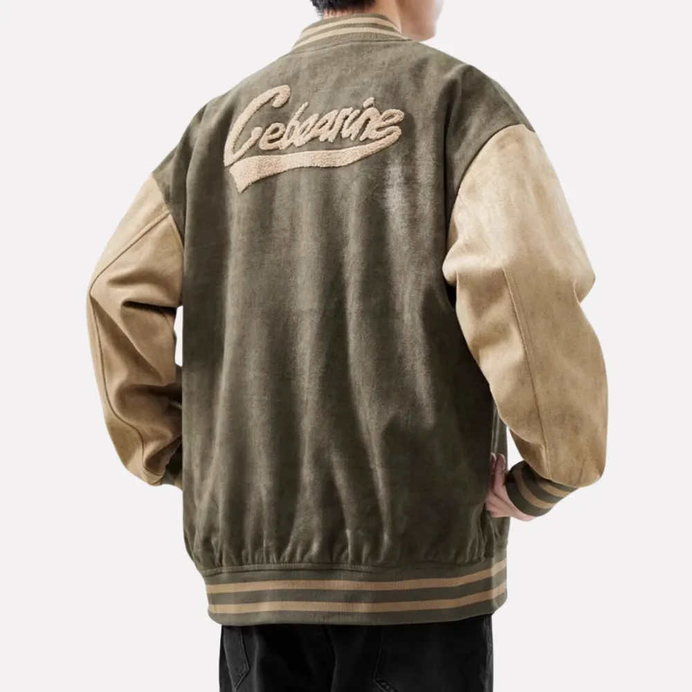 Embroidered Monogram Flocked Suede Jacket