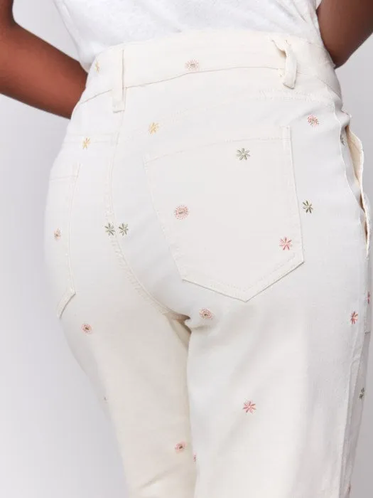Embroidered Natural Pork Chop Pocket