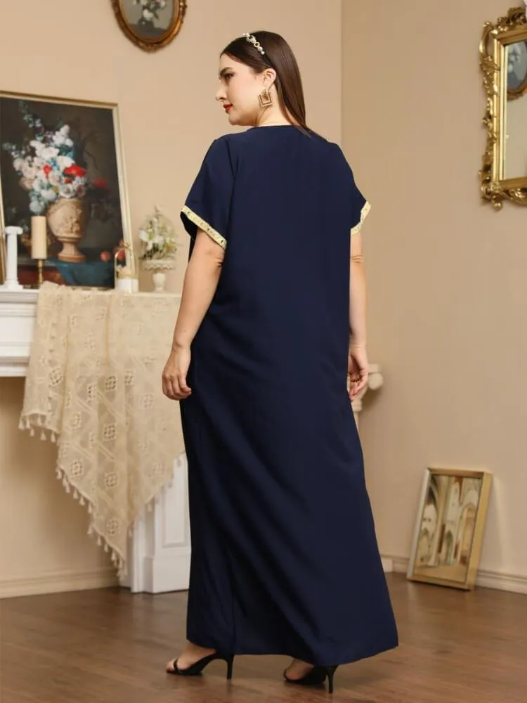 Embroidered Short Sleeve Jalabiya
