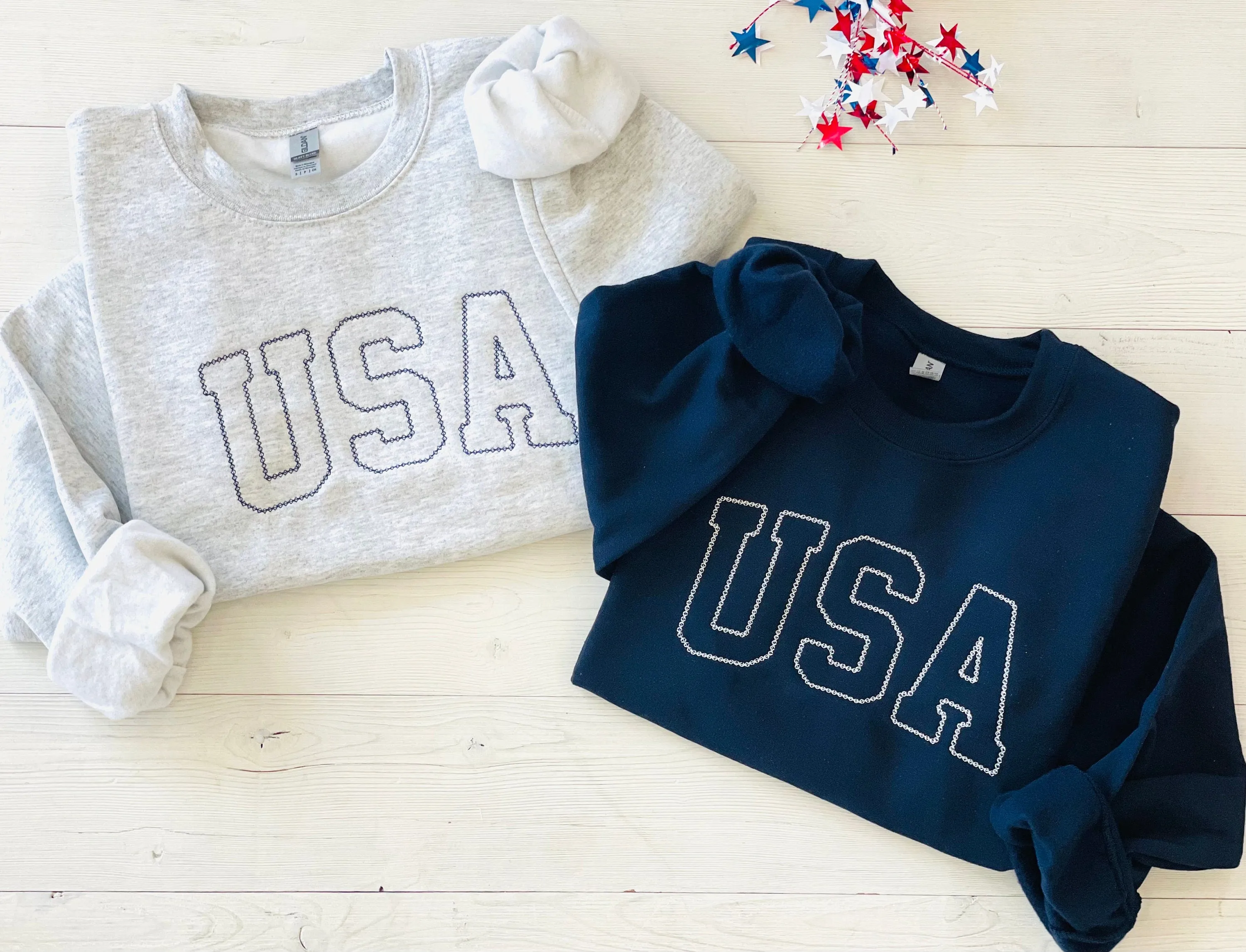 Embroidered USA Sweatshirt