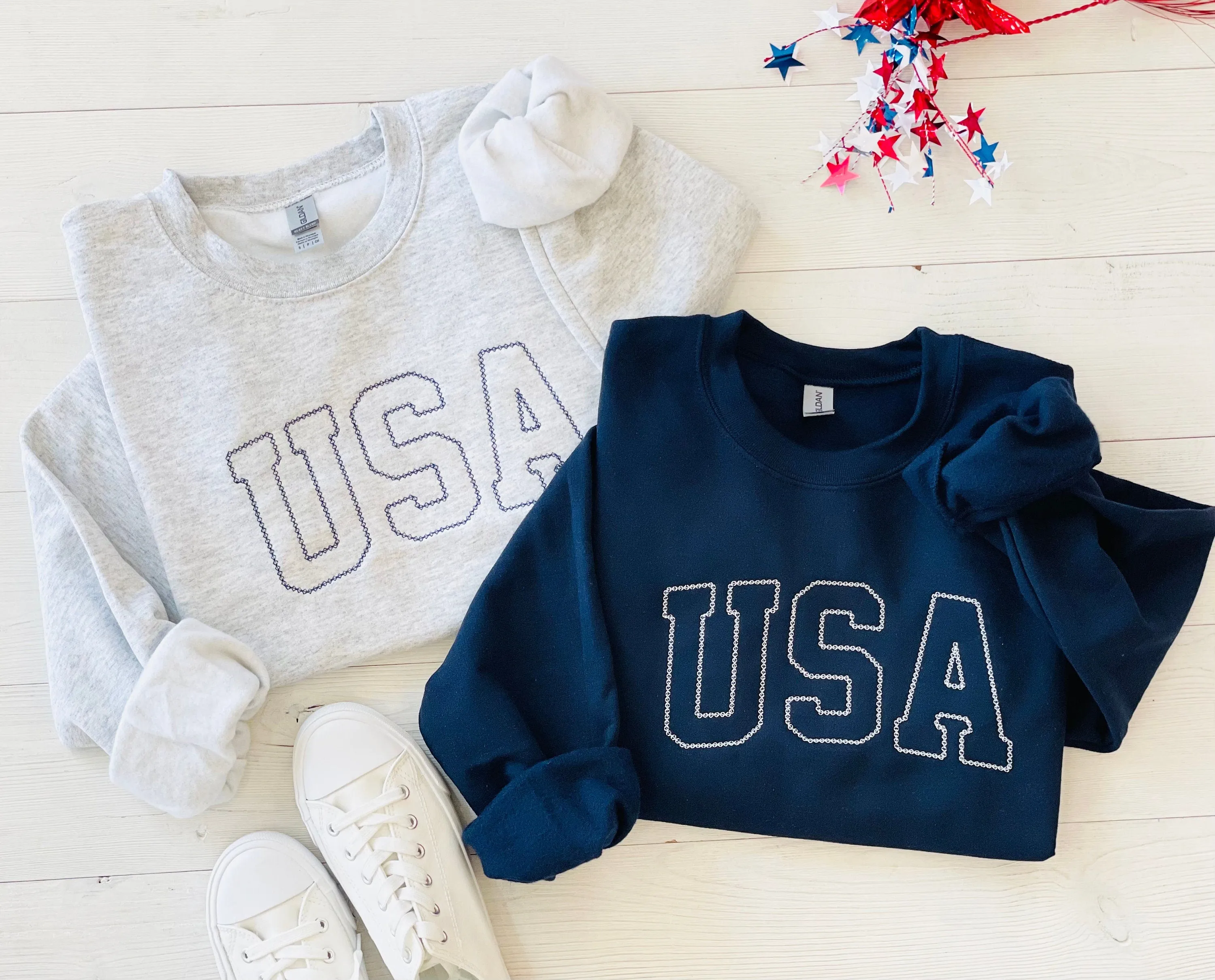 Embroidered USA Sweatshirt