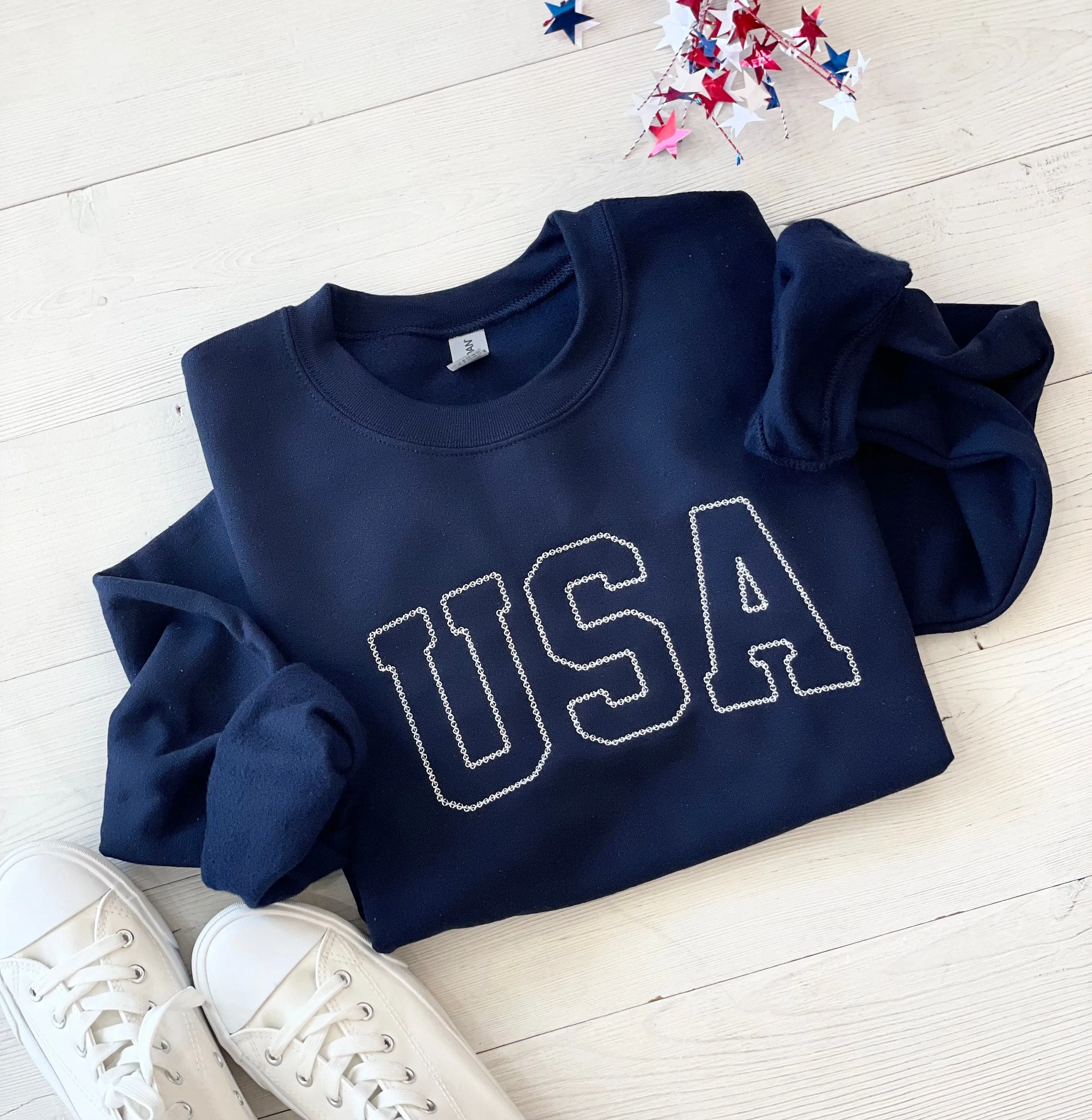 Embroidered USA Sweatshirt