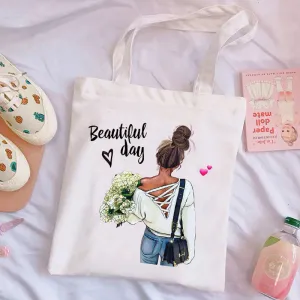 Enjoy Life White Canvas Bag S
