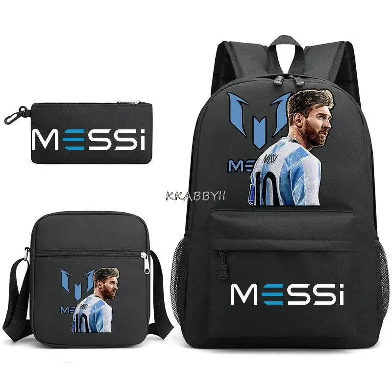 Ensemble scolaire sac trousse sacoche MESSI / Messi Schoolbag High Capacity Casual Backpacks Women Men Shopping Bag Children Pencil Case Anime Laptop Backpcak