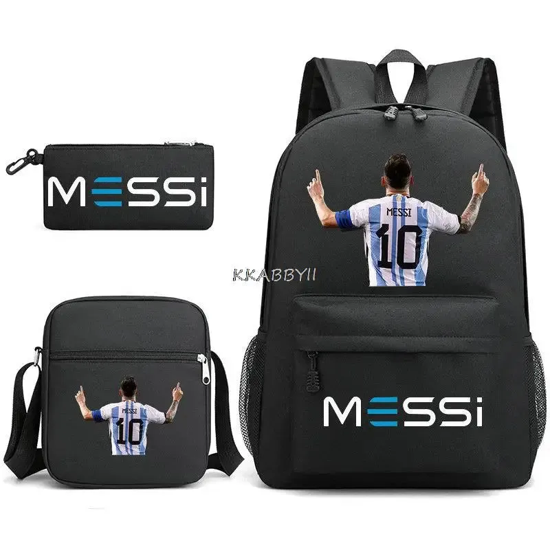 Ensemble scolaire sac trousse sacoche MESSI / Messi Schoolbag High Capacity Casual Backpacks Women Men Shopping Bag Children Pencil Case Anime Laptop Backpcak