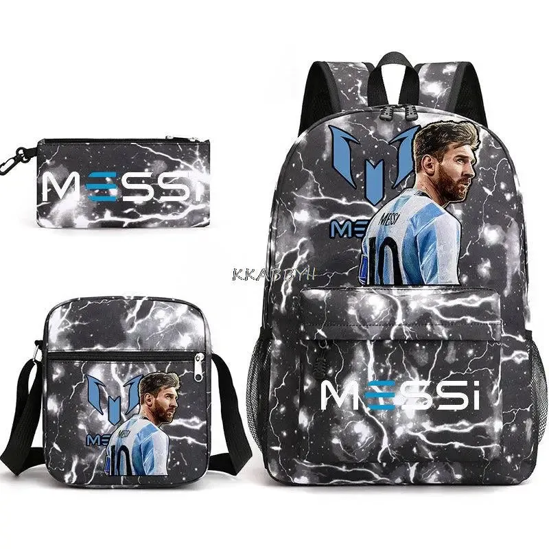 Ensemble scolaire sac trousse sacoche MESSI / Messi Schoolbag High Capacity Casual Backpacks Women Men Shopping Bag Children Pencil Case Anime Laptop Backpcak