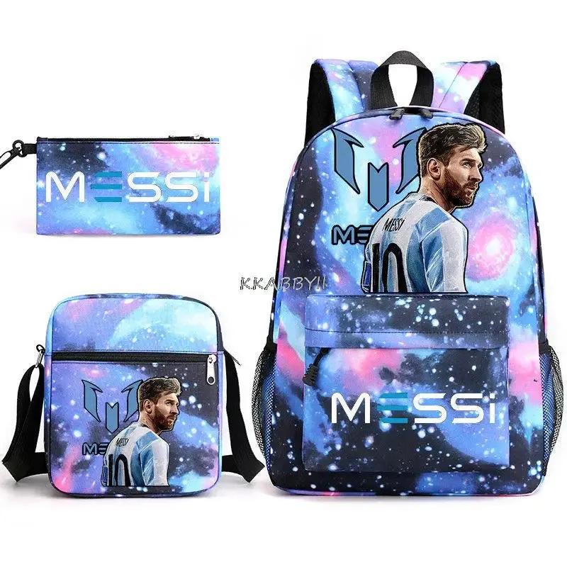 Ensemble scolaire sac trousse sacoche MESSI / Messi Schoolbag High Capacity Casual Backpacks Women Men Shopping Bag Children Pencil Case Anime Laptop Backpcak