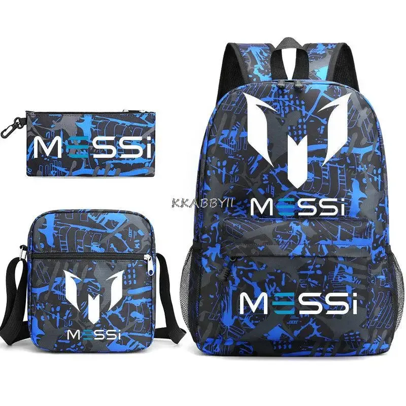 Ensemble scolaire sac trousse sacoche MESSI / Messi Schoolbag High Capacity Casual Backpacks Women Men Shopping Bag Children Pencil Case Anime Laptop Backpcak