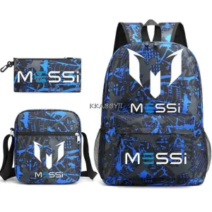 Ensemble scolaire sac trousse sacoche MESSI / Messi Schoolbag High Capacity Casual Backpacks Women Men Shopping Bag Children Pencil Case Anime Laptop Backpcak