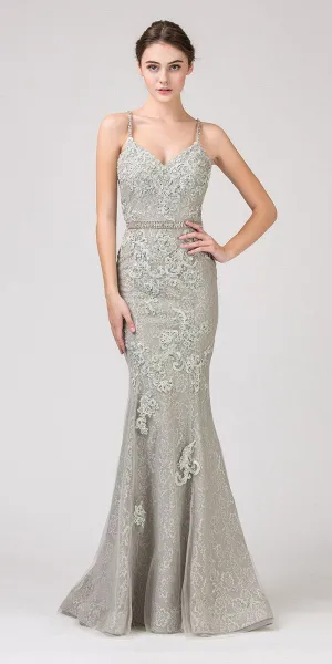 Eureka 8335 Mermaid Long Dress Lace with Appliques